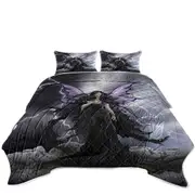 Dark Fantasy Art Black Storm Fairy Coverlet