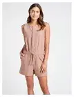 NWT Athleta Farallon Romper Size Large Mocha Latte Organic Cotton Travel Commute