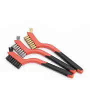 3 Packs Wire Cleaning Brush Stainless Steel/Brass/Nylon Bristles Brush Polishing Rust Remover Kitchen Stove Sink Scrubbi