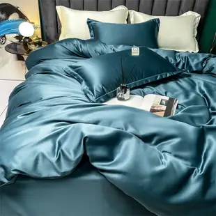 APP下單享點數9%｜輕奢素色冰絲床包組 涼感素色床包 床單 床罩組 單人床包 雙人床包 加大床包 寢具 天絲床包 裸睡體驗 ikea尺寸床包