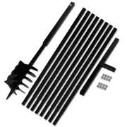 vidaXL Ground Drill with Handle 180 mm with Extension Tube 9 m Steel