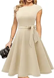 [DRESSTELLS] Women's Cocktail Dresses, Formal Wedding Guest Church Modest Tea Party Prom Dress 2025