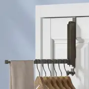 Black Foldable Over Door Clothes Hanger - Metal Drying Rack with Towel Racks ...