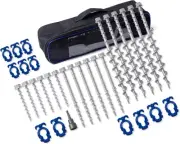 All-Weather Tent Stakes - Non-Rust Aluminum Anchors with Storage Bag Included