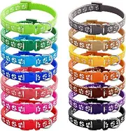 Ameolela Puppy ID Collars Identification Whelping Soft Nylon Adjustable Breakaway Safety Litter Collars for Newborn Pets and Small Dog 14 pcs/Set