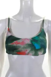 Tanya Taylor Womens Maxine Bikini Top Pigm Splash Hyacinth Mc Aloe Size L