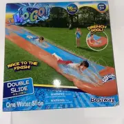 *NEW* H2O GO DOUBLE WATER SLIDE & 2 DRENCH POOL SURF RIDERS 16ft.