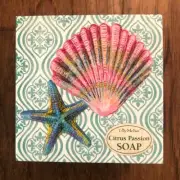 Vintage Lily McGee Citrus Passion Soap Bar 3.5 oz. 99 Grams Shell Starfish Box