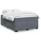 Bed Frame with Mattress Set Velvet Kids Guest Teen Room Dark Grey Size DOUBLE