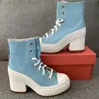 Converse Women's Chuck 70 De Luxe Blue Infinity Pool Heel Shoes A08279C Size 5.5