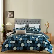 CottonMore 100% Cotton Dots Pattern Quilt Doona Duvet Cover Set - Double