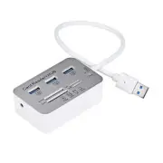 Aluminum 3 Port USB 3.0 Hub MS SD M2 TF Multi-In-1 Memory Card Reader Adapter