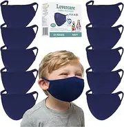 Lover's Care Fabric Face Mask Kids Size S, 3 layers, Navy, 10 Count