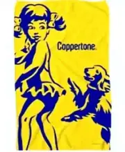 Coppertone Beach Towel 2024 NEW Girl Dog Yellow 3' x 5'