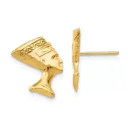 14K Yellow Gold Polished Neferiti Stud Earrings Push Back Madi K Child's Jewelry