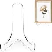 60-Degree Angle Acrylic Plate Stand, 3 Inch 2PC Clear Acrylic Display Easel, Clear Tablet Holder for Displaying,3" H x 3.125" W x 2.5" D (2 Pack)