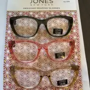 Jones New York 3 Reading Glasses SMOKE, ORANGE, AMBER Readers +2.00 WOMEN'S