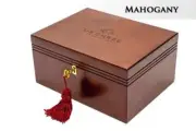 Premium Chess Box - Mahogany - With US CHESS Logo