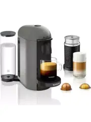 Breville Nespresso VertuoPlus Deluxe Coffee Machine Bundle Aeroccino3 Titan New