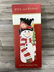 Fitz & Floyd FROSTYS FROLIC Elongated Tray 15" by 5" Christmas Holiday Serving