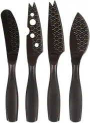 Monaco+ 4-Piece Cheese Knife Set - Ergonomic, Non-Stick, Ideal for All Cheeses