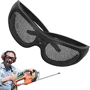 Work Glasses - Safety Glasses with Breathable Metal Mesh and Black Frame | Anti-Fog Safety Glasses to Protect Eye Protection, Perfect for Outdoor Sports, Paintball and High Performance Paint