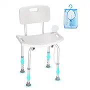 VEVOR Shower Chair, Shower Seat with Back, Adjustable Height Shower Stool, Shower Chair for Inside Shower Bathtub, Non-slip Bathroom Bench Bath Chair