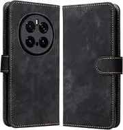 GOGME Leather Wallet Case for Huawei Honor Magic 7 Pro / Magic7 Pro, Protective Case with Card Slots, Shockproof Mobile Phone Case and RFID Protection - Black