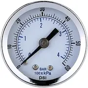 0 60 PSI Compressor Compressed Air Pressure Gauge Dual Scale for Air Compressors and High Pressure Cleaners