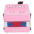 Pink 7-Key Button Accordion for Kids - Safe Fun Educational Toy