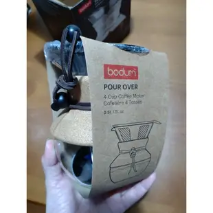 全新丹麥 Bodum POUR OVER 軟木手沖咖啡濾壺  500ml