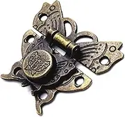 ODETOJOY 1Pc Antique Bronze Butterfly Cabinet Latches Hasp Pad Lock Clasp for Jewelry Wooden Box Case Chest Retro Vintage Decorative Mini Latch for Toolbox Gift Box Suitcase with Screws