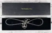 Harley-Davidson Franklin Mint 925 Sterling Silver Leather Heart Cord Necklace