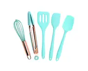 1 Set Non-stick Cooking Utensils Good Flexibility Silicone Egg-beater Spatula Spoon Set for Bakery Green