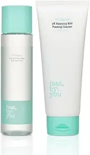 FEAT BY YOU ViTassie Glow & Refresh Duo , ViTassie pH Balancing Mild Foaming Cleanser, ViTassie Pure Mountain Water First Care Toner, soothing refreshing gentle finish, controls sebum