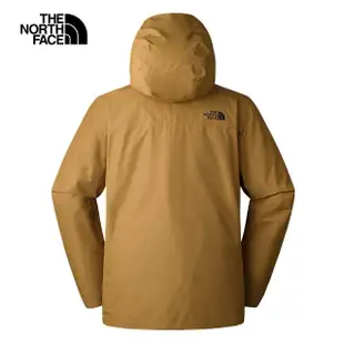 【The North Face 官方旗艦】北面男款棕色防水透氣保暖連帽三合一外套｜83SLYW3(內搭羽絨款)