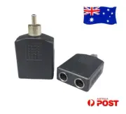 2x Dual 6.35mm Female to Single RCA Male Audio Plug Splitter Headset Adapter AU