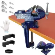 2-in-1 Dual-Purpose Combined Bench Vise or Table Vise, With end-point locking...
