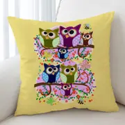 Children Cute Multi Colored Owls Cushion Cover