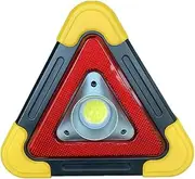 Car warning tripod with LED lighting USB charging interface three-in-one tripod warning sign (Charging model, trumpet), Reddish yellow, jsp-01
