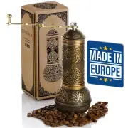 Refillable Coffee Grinder, Authentic Manual Mill with Adjustable Grinder, Met...