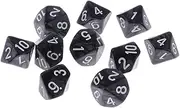 10pcs 10 Sided Dices for Dungeons and Dragons Table Games D10 Dice - 5 Colors to Choose (Color : Black)