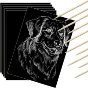 50 Pcs Scratch Off Paper Black Coated Scratchboard for Kids Crafts Kits