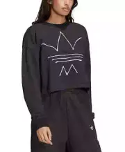 Adidas R.Y.V CROPPED Sweatshirt Black Melange SIZE M