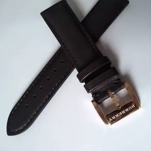 巴寶莉真皮手錶錶帶 咖啡色男款BU1863錶帶 20mm 玫瑰金色扣