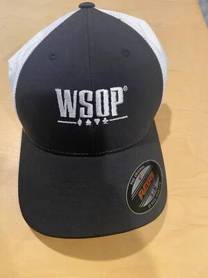 Adidas Men's Cap FlexFit Black/White S/M WSOP World Series of Poker