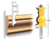 Elaborate Chair Rail Molding Router Bit - 1/2" Shank - Yonico 16169