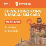 China, Hong Kong & Macau SIM Card | 5 - 20GB | Data-Only | 30 Days