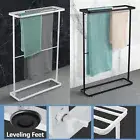 ACA 2 Tier Freestanding Towel Rack Rail Bars Towel Holder Drying Shelf Stand