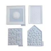 1Set 3D House Silicone Molds for Resin Concrete Love House Candle Holder2964